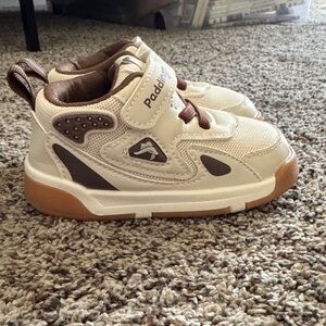 Kids Cream and Brown Sneakers